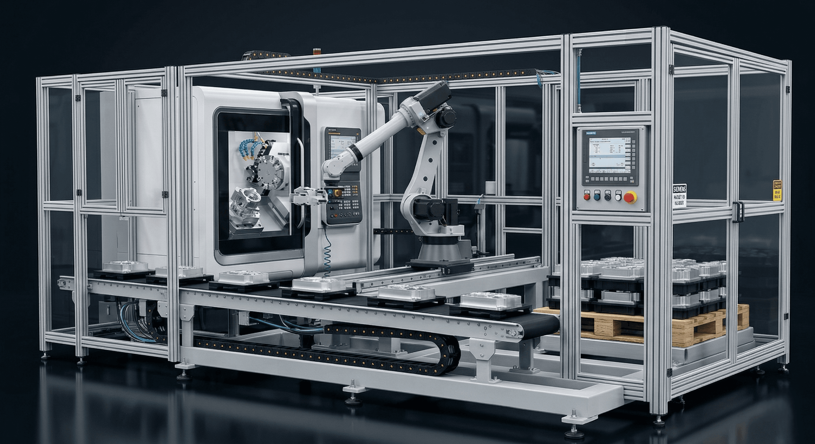 Automated CNC Machine Tending & Palletizing System